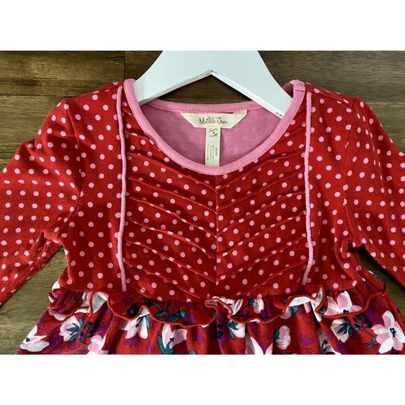 Matilda Jane Moments With You Cheerful Day Red Floral Polka Dot Knit Tunic 4 - Picture 5 of 9